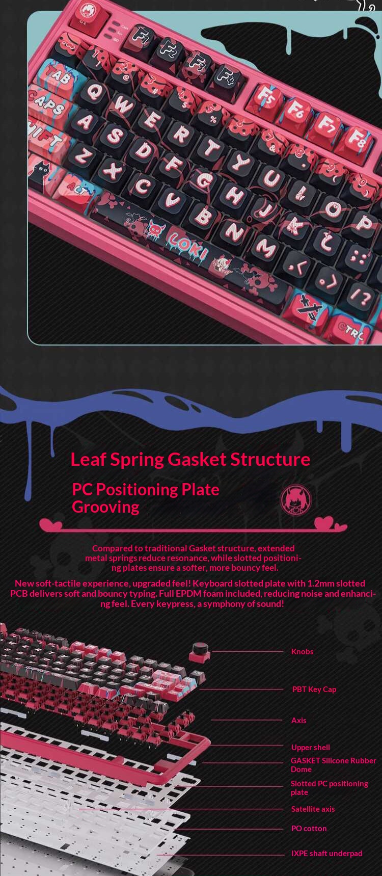 VALKYRIE VK75 Anpassbare mechanische Tastatur mit Tri-Mode 2,4 GHz/Kabelgebunden/Bluetooth Lineare Schalter_voghion.com