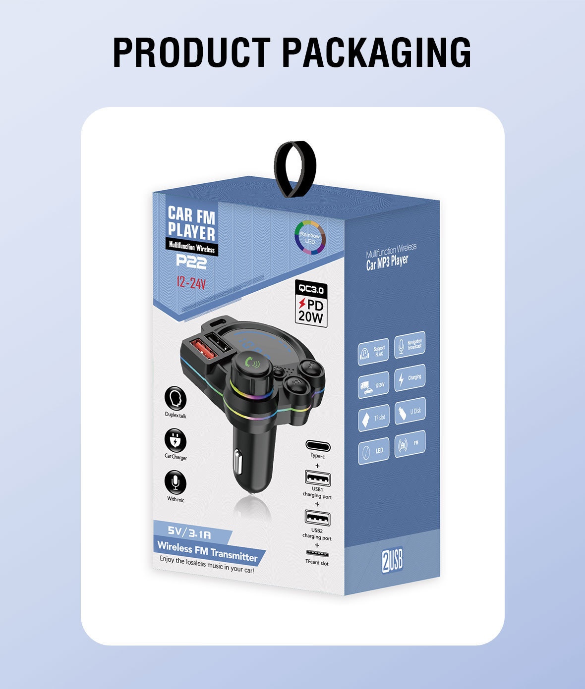 Bluetooth fm transmitter met dubbele snellader voor de auto_voghion.com