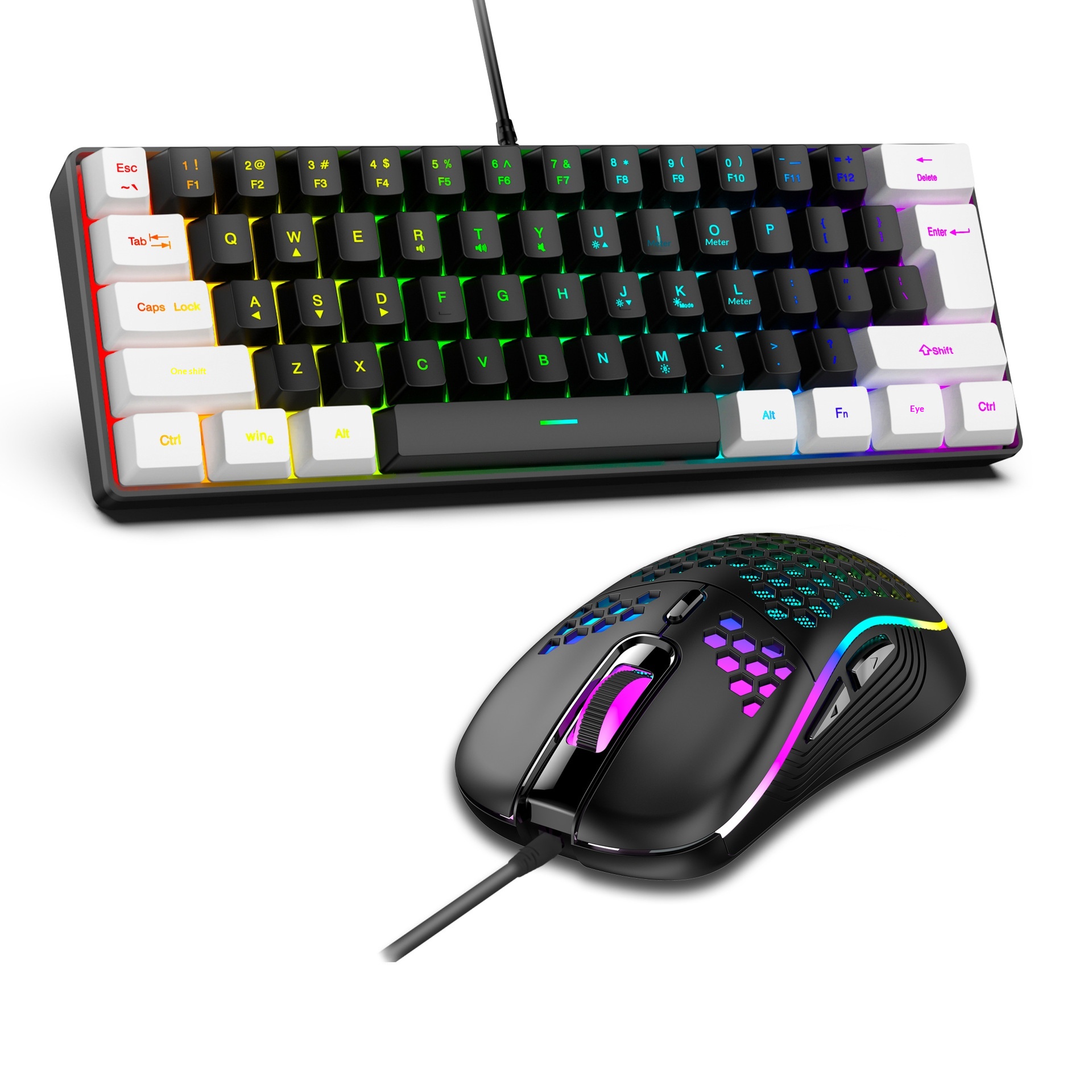 Rgb Gaming Keyboard And Mouse Set Wired 61-key Compact Design_voghion.com
