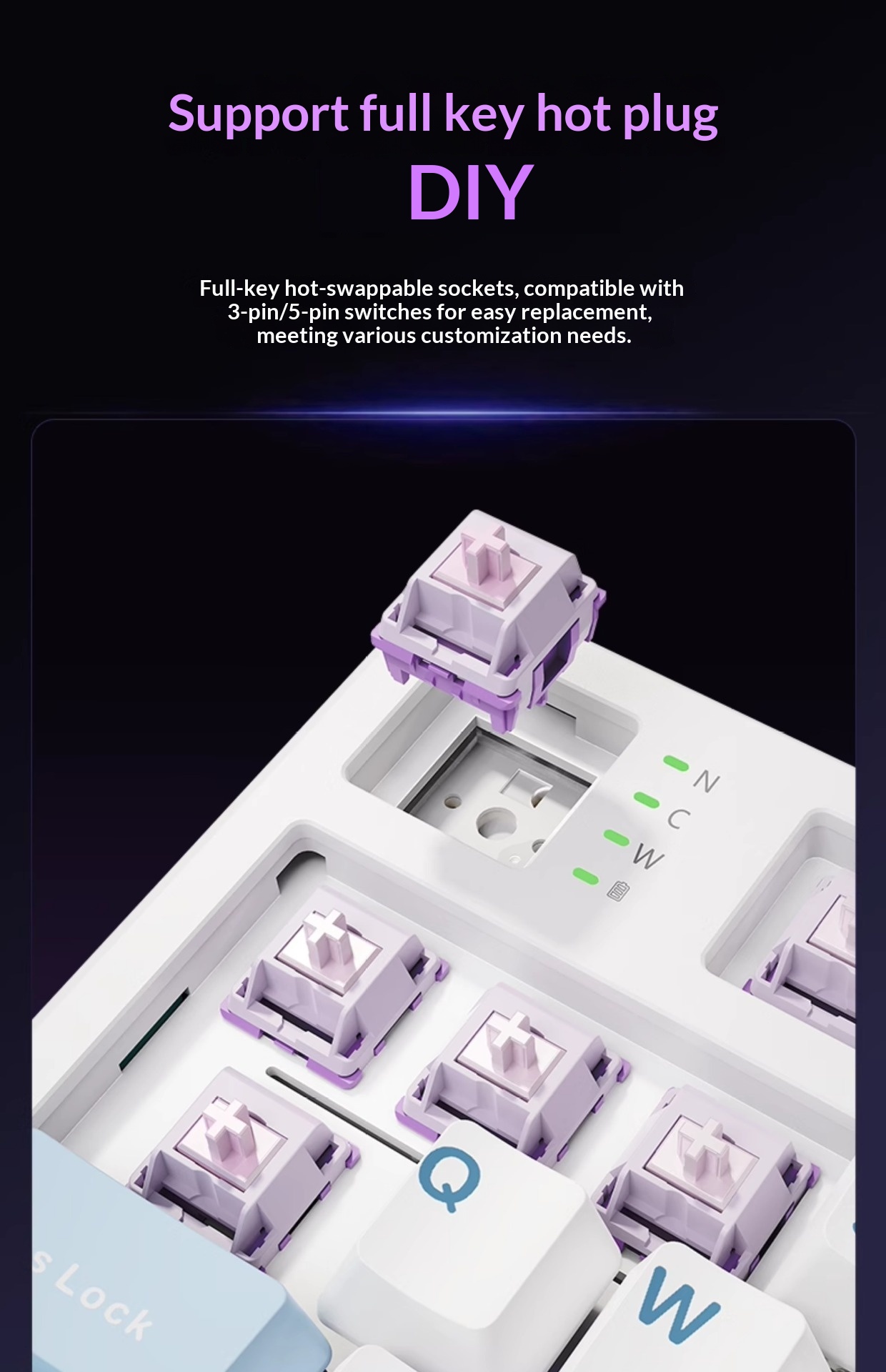 Forerunner GS98 Customized Mechanical Keyboard Wireless Three-Mode Bluetooth Office Gaming E-Sports Dedicated_voghion.com