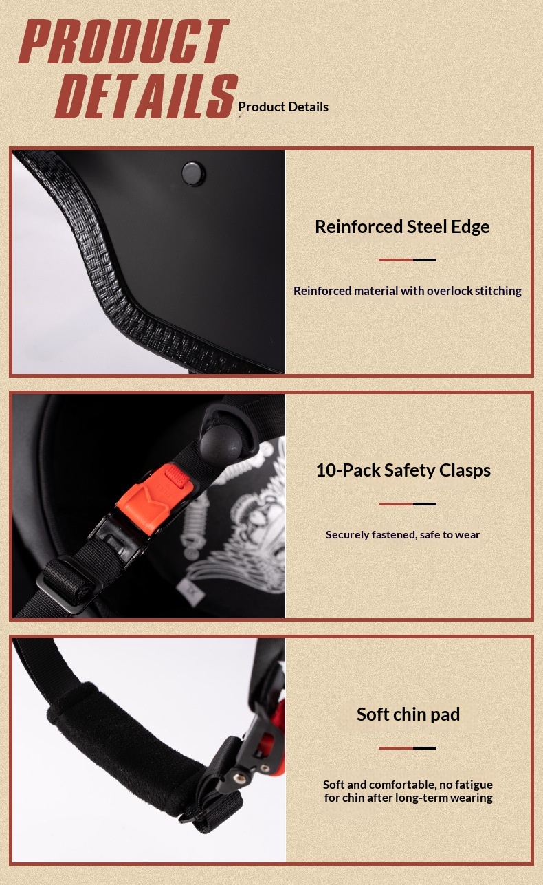 Halbschalenhelm im deutschen Soldatenstil, Retro-Design, für Motorräder, Sommer, Cruiser und Roller, 3C-zertifiziert, Ganzjahres-Ausrüstung_voghion.com