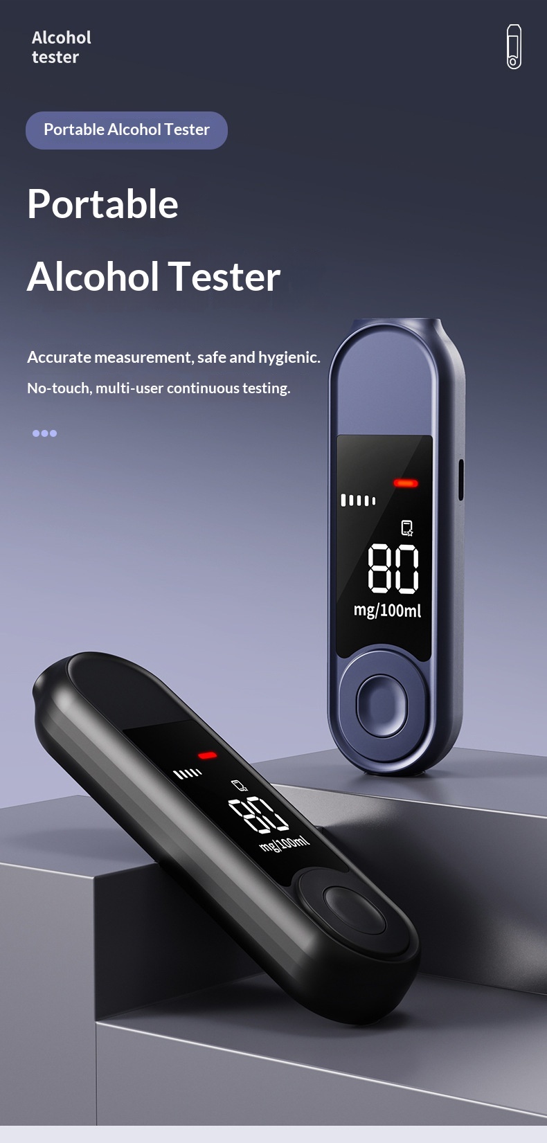 Etilometro per il rilevamento della guida, strumento di analisi dell'alcol nel traffico ad alta precisione._voghion.com