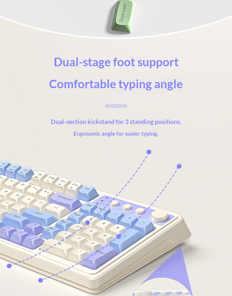 Teclado inalámbrico Bluetooth de tres modos, de alta calidad, para juegos, oficina y escritura, compatible con ordenadores de sobremesa y portátiles. Recargable._voghion.com