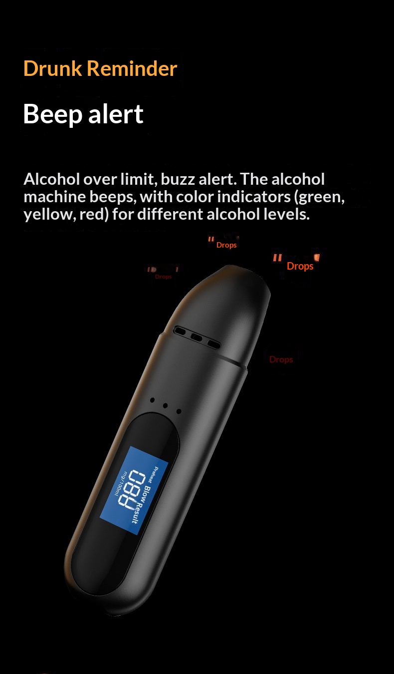 New Cross-border Smart Alcohol Tester For Checking Drunk Driving, Portable Breathalyzer_voghion.com