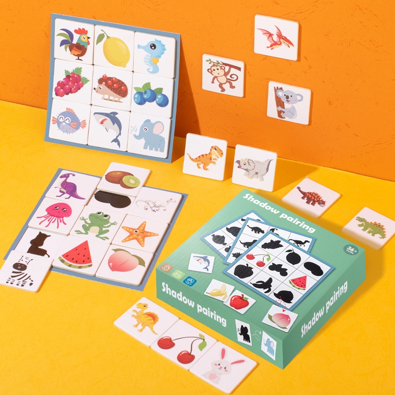 Wooden Shadow Shape Matching Puzzle For Ages 3 To 6, Kindergarten Middle And Lower Class Educational Toys, Montessori_voghion.com