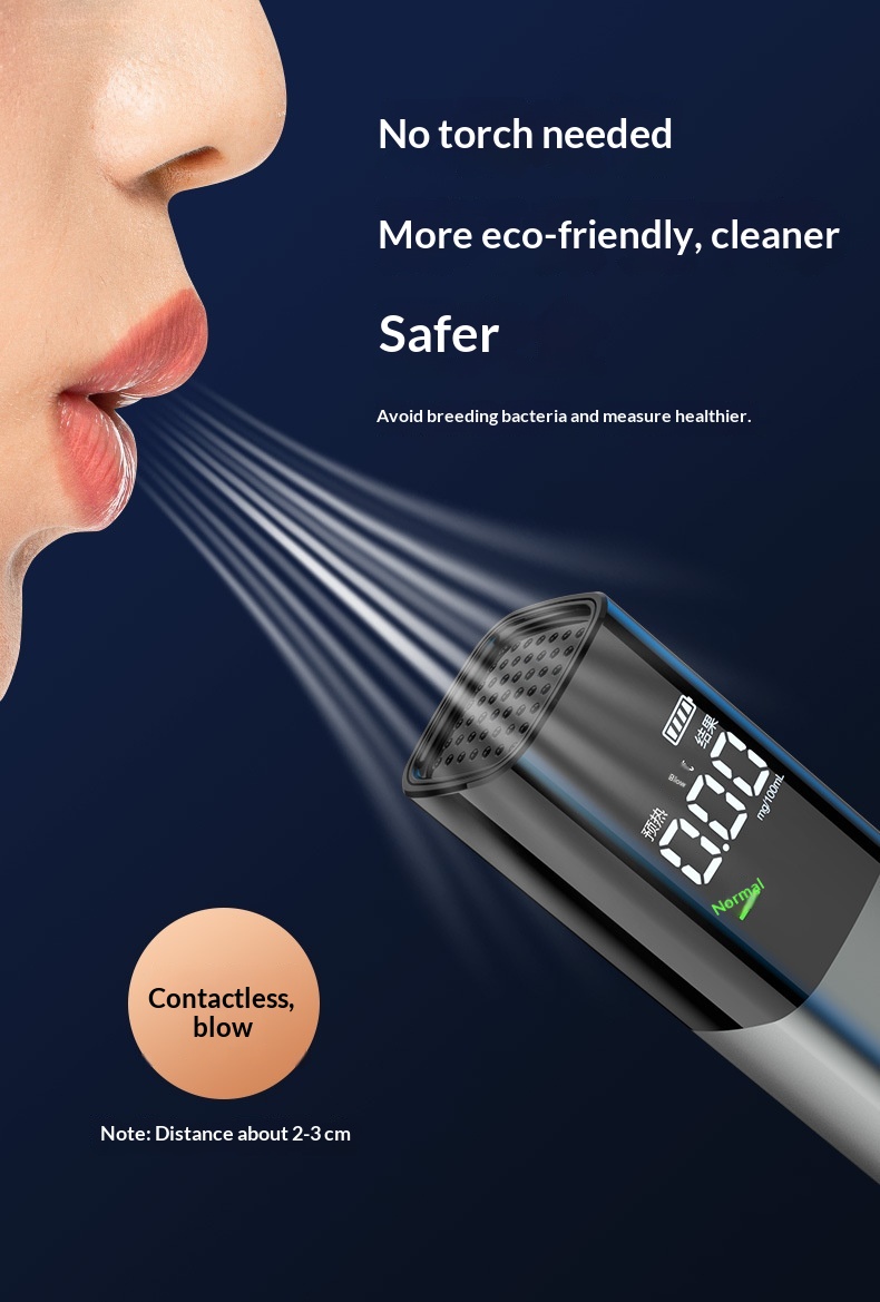 Tester High Precision Blow-Type Drunk Driving Mini Portable Car Alcohol Detector_voghion.com