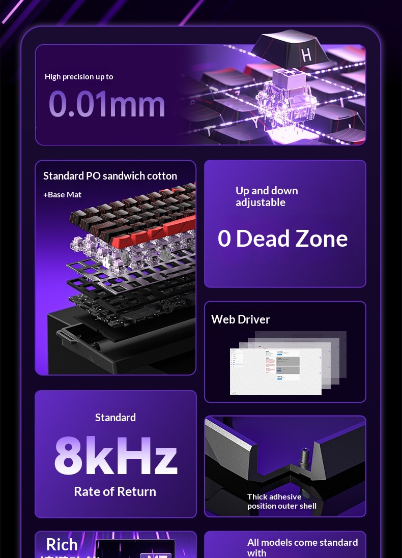 Teclado com interruptor magnético e gravação lateral, mecânico e personalizável, ideal para jogos de eSports em tempo real, FPS, Valorant e CS._voghion.com