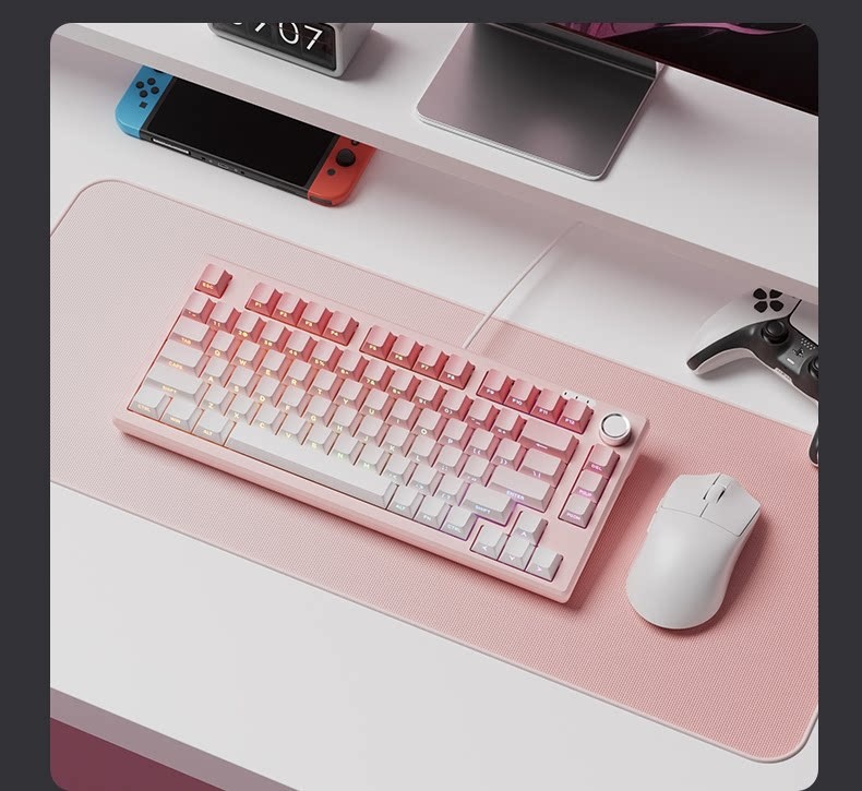 Z75PRO Klein bedraad toetsenbord met mechanisch gevoel, stil, extern, voor laptops, drie modi, speciaal ontworpen voor e-sports gaming_voghion.com