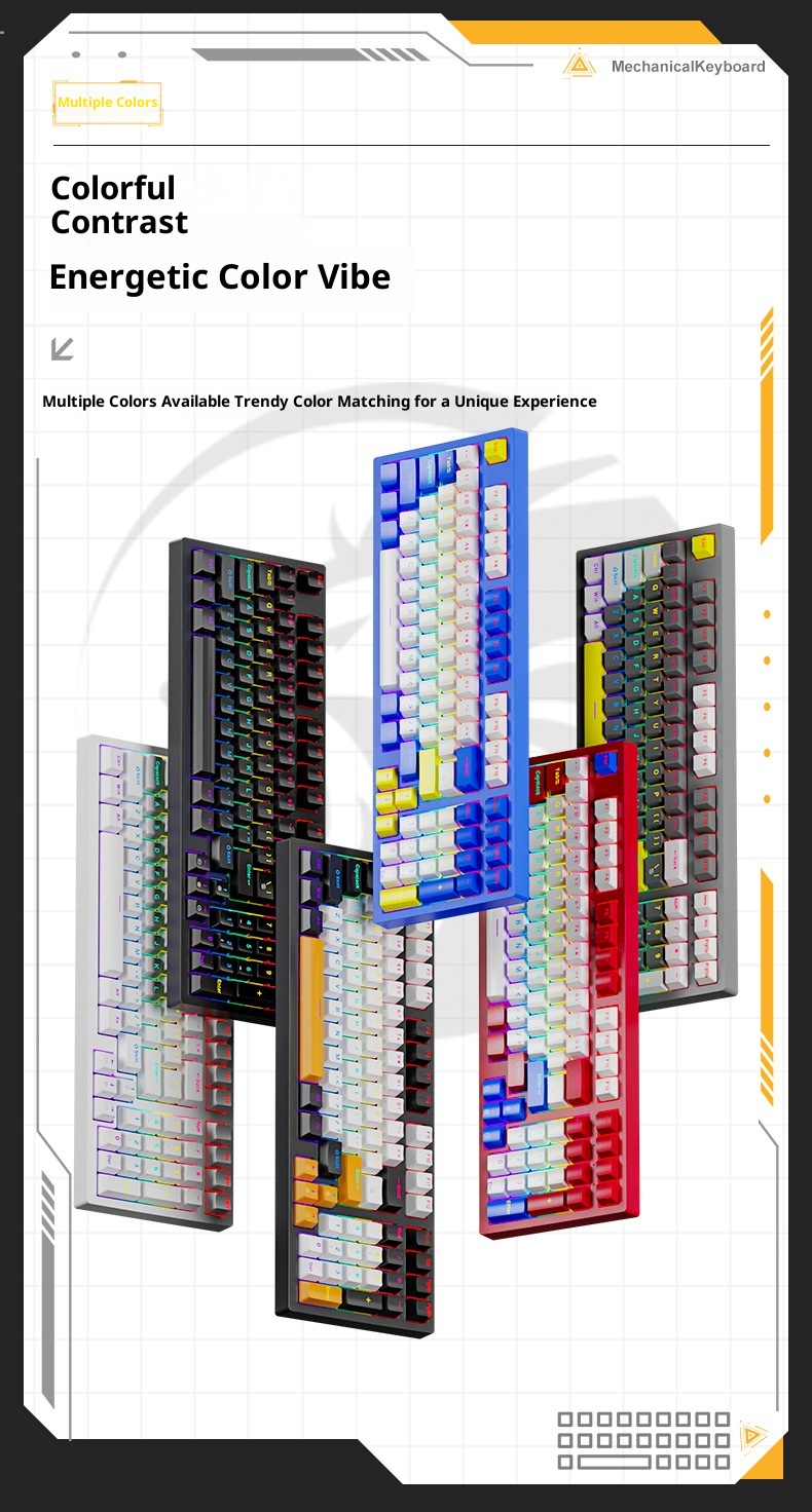 Wow K98 Mekanik Mavi Kırmızı Siyah Çay Anahtarlı Kablolu Klavye Tuş Hattı Ayrımı Bilgisayar Dizüstü Harici Ofis Oyun Klavyesi_voghion.com