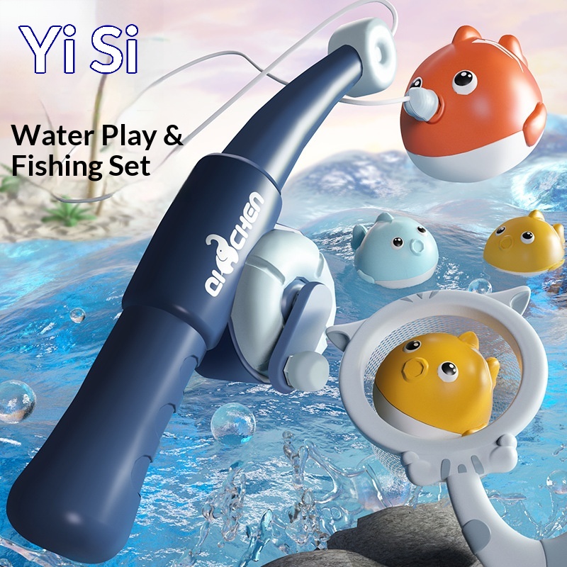 Cross-Border Hot-Selling Children's Magnetic Toy Net Rod Fishing Pool Baby Water Play Bath Educational Set_voghion.com