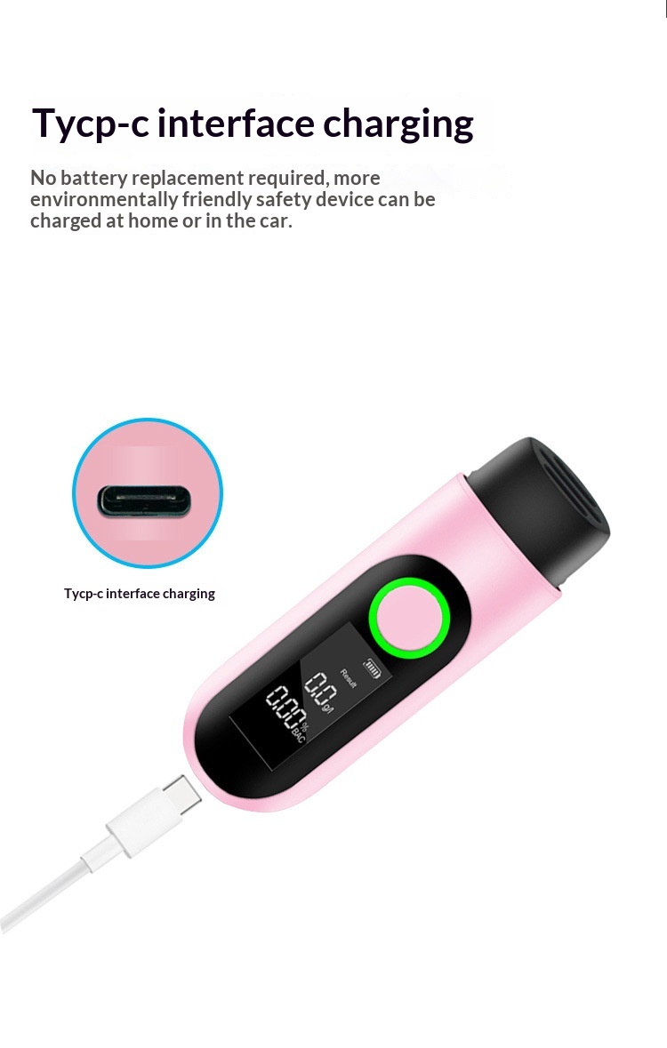 Draagbare alcoholtester met usb oplader en ademdetectie_voghion.com