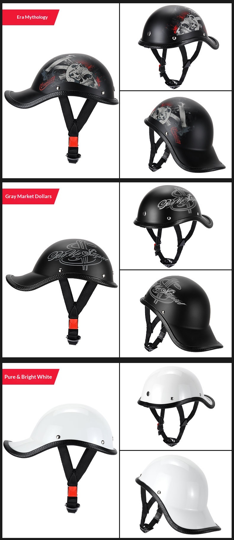 Retro Motorcycle Half Helmet For Men And Women Lightweight Safety_voghion.com