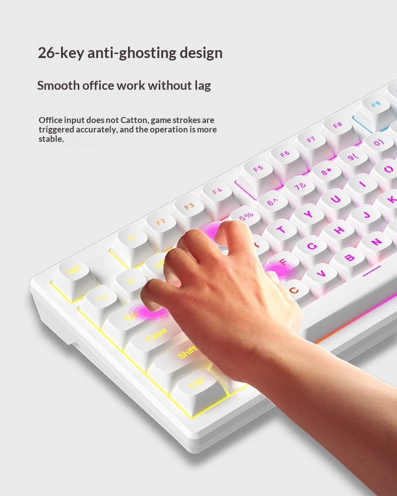 FURYCUBE IP75 Luminous Mechanical Feel Computer Gaming Esports High-Value Wired Silent Keyboard_voghion.com
