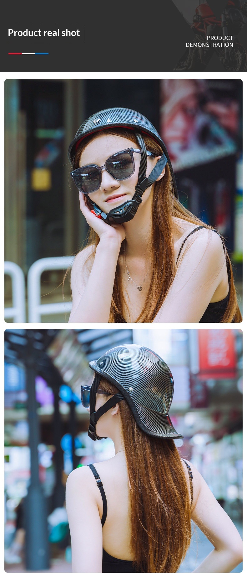 Retro Motorcycle Half Helmet For Men And Women Lightweight Safety_voghion.com