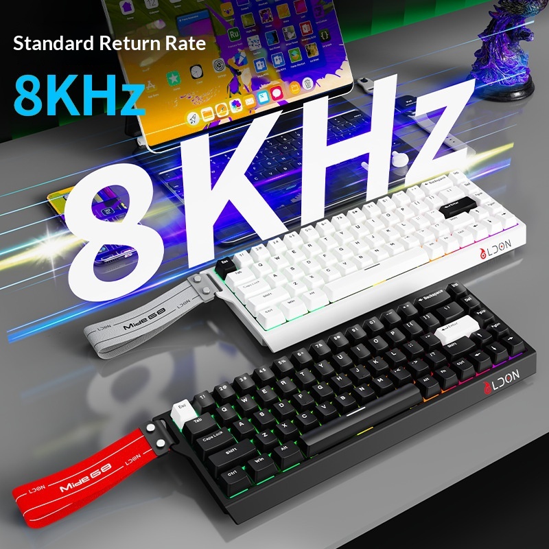 LDON 68 Tuşlu Manyetik Anahtarlı Mekanik Oyun FPS Evrensel RT0.01 Yüksek Performanslı Kablolu 8K Geri Dönüş Oranı_voghion.com