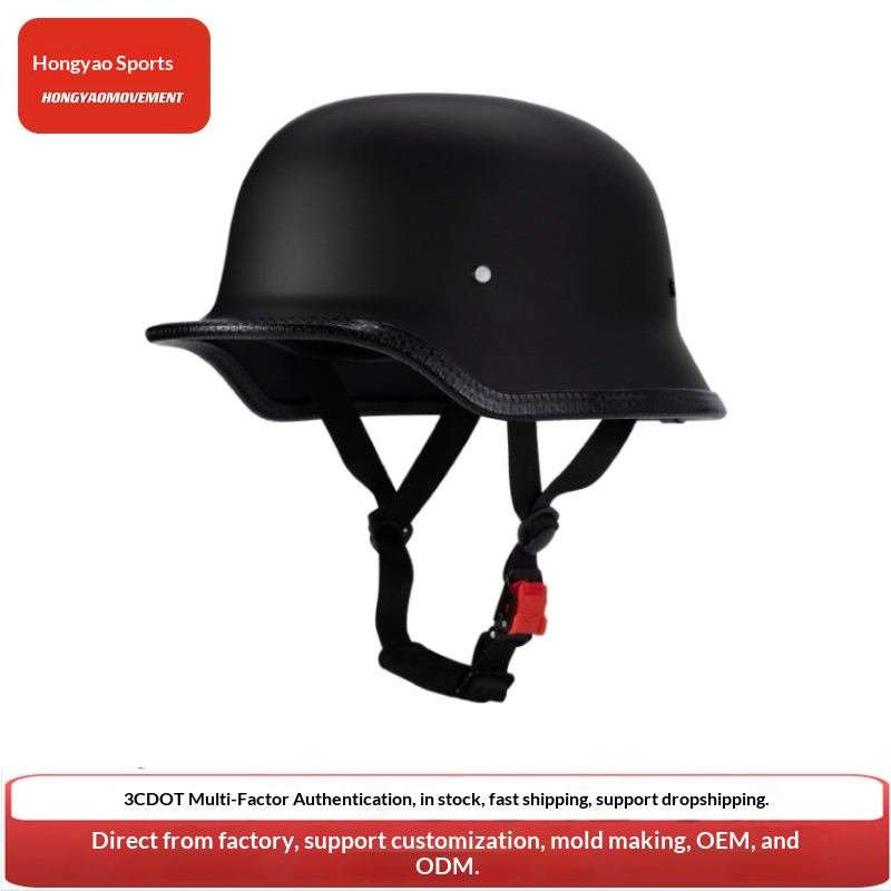 Halbschalenhelm im deutschen Soldatenstil, Retro-Design, für Motorräder, Sommer, Cruiser und Roller, 3C-zertifiziert, Ganzjahres-Ausrüstung_voghion.com