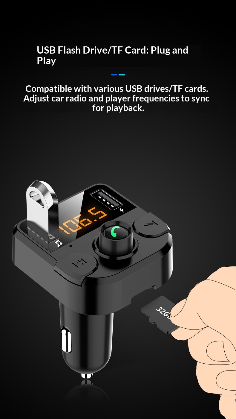 Bluetooth fm transmitter auto carkit met handsfree en mp3 speler_voghion.com
