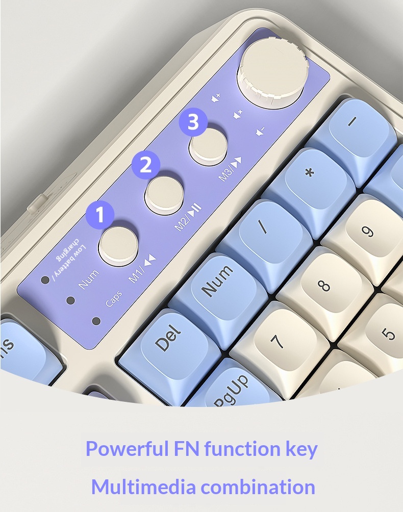 Teclado inalámbrico Bluetooth de tres modos, de alta calidad, para juegos, oficina y escritura, compatible con ordenadores de sobremesa y portátiles. Recargable._voghion.com