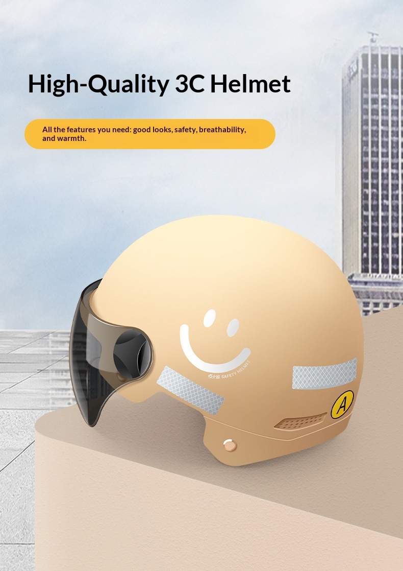 Monopattino elettrico certificato 3C per donne, casco da moto traspirante con protezione solare estiva, adatto a tutte le stagioni._voghion.com