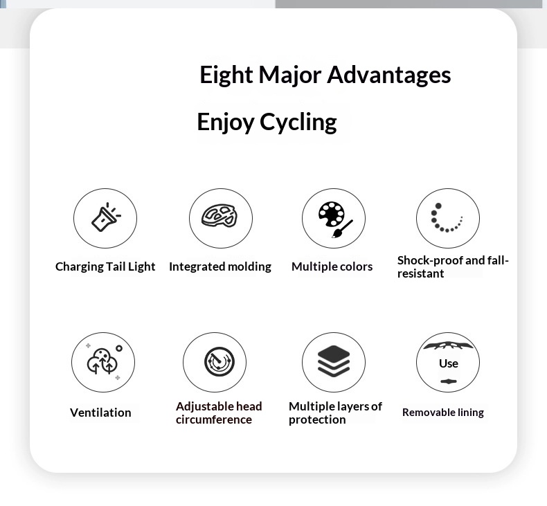 Casque de vélo avec feu arrière intégré pour route et vtt_voghion.com