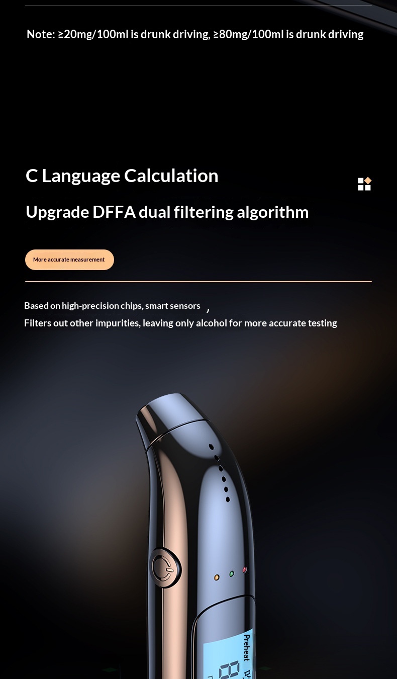 High-precision Driving, Air-blown Type, Self-testing Alcohol Tester With Digital Display Sensor For Drunk_voghion.com