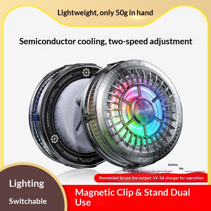 Shenzhisan Same Model TL01 Mobile Phone Cooler Semiconductor Refrigeration Ice Cooling Light Switchable Live Streaming_voghion.com