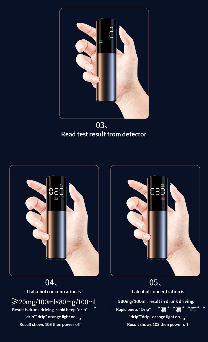 Wieless Convenient Blowing Type High Pecision Diving Detecto Intelligent Digital Display Taffic Alcohol_voghion.com