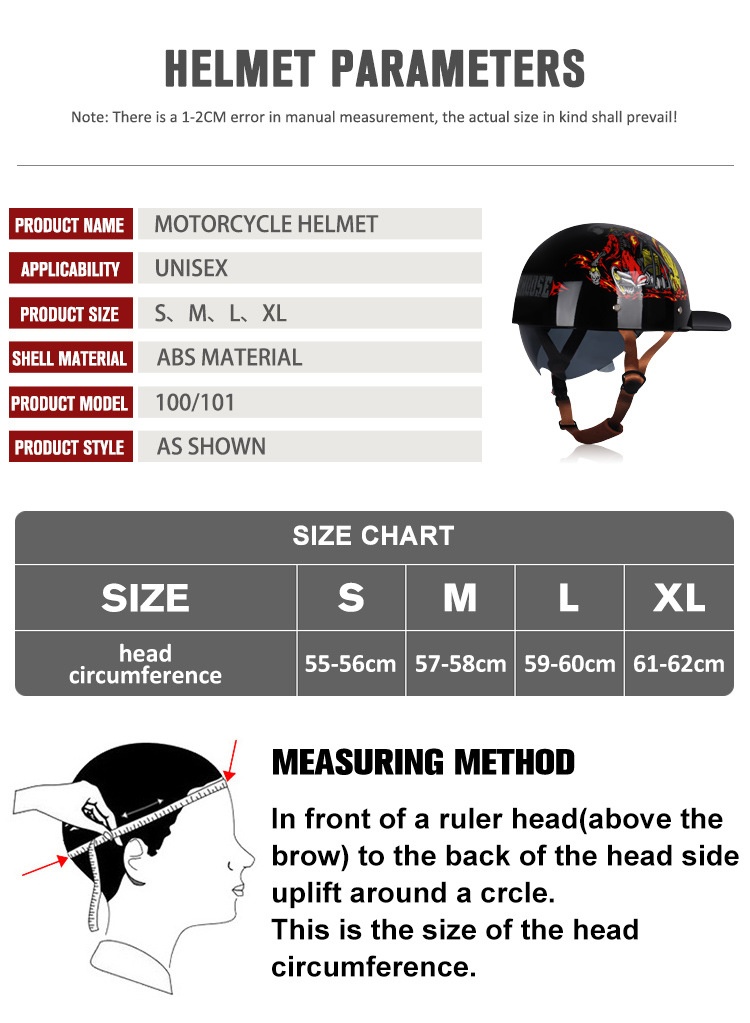 3C-zertifizierter Motorradhelm für Herren, Halbschalenhelm für Roller und E-Bikes für Damen, ABS-Material_voghion.com