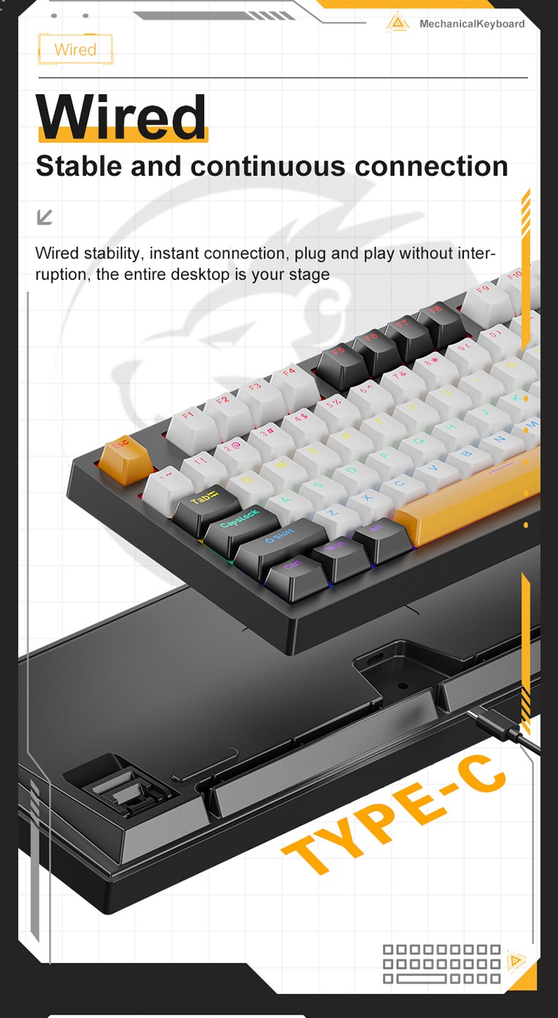 Wow K98 Mekanik Mavi Kırmızı Siyah Çay Anahtarlı Kablolu Klavye Tuş Hattı Ayrımı Bilgisayar Dizüstü Harici Ofis Oyun Klavyesi_voghion.com