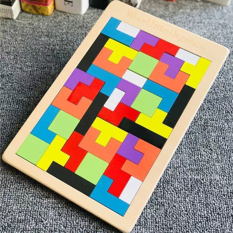 Children's Early Education Educational Tetris Puzzle Building Blocks 3-6 Years Old Kindergarten B And Girls Desktop_voghion.com