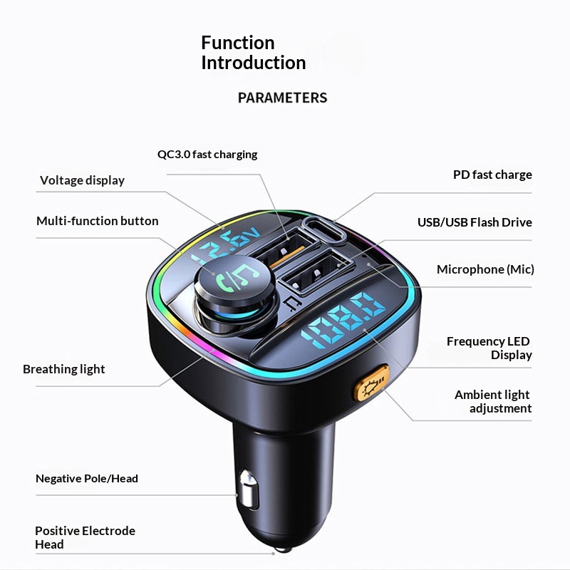 C22-speler, handsfree bellen via Bluetooth, lossless geluidskwaliteit, PD/QC3.0, snelladen, auto-mp3-speler_voghion.com