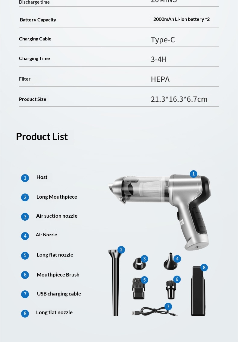 Wireless Portable Handheld Car Vacuum Cleaner For Deep Cleaning_voghion.com