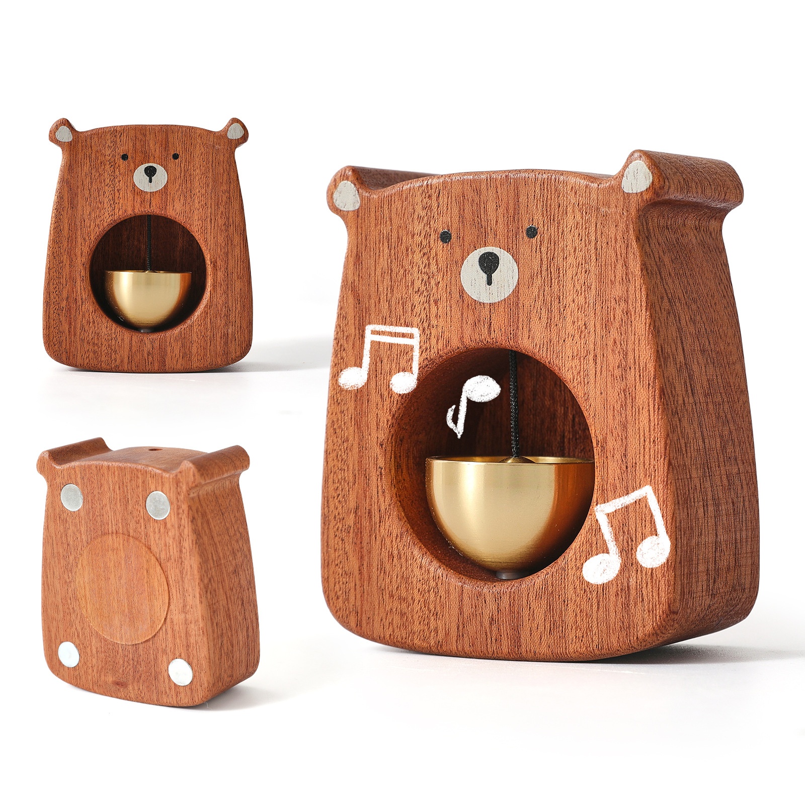 Cross-Border Wooden Toys For Kids Fun Toy Children's Scenario Bear Doorbell Gift Bell_voghion.com