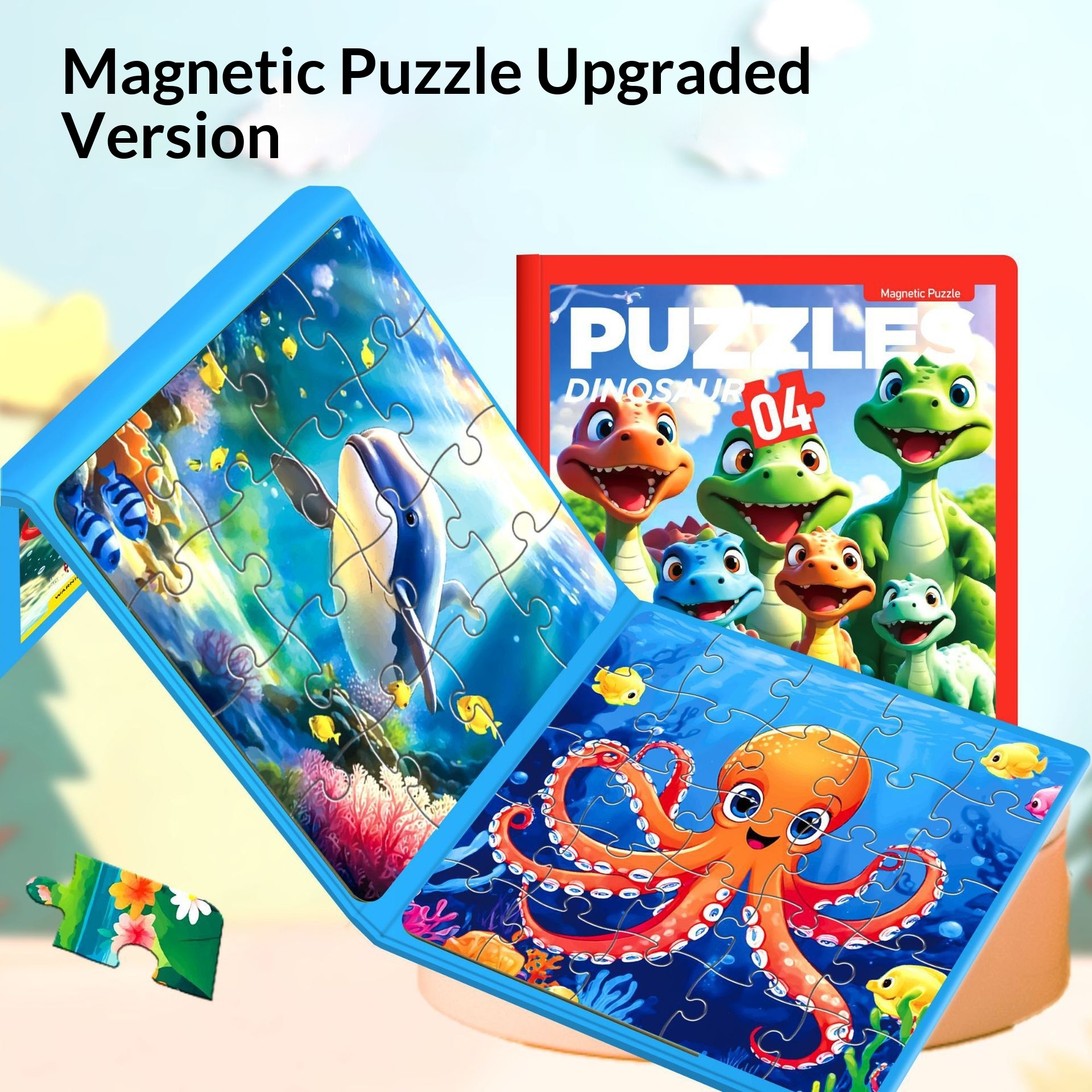 Educatief puzzelspeelgoed voor kinderen van 3 tot 6 jaar, opvouwbaar, magnetisch, educatief speelgoed voor baby's en peuters._voghion.com