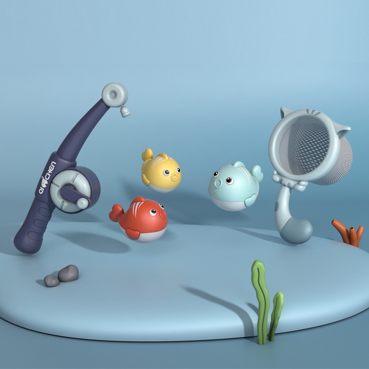 Grensoverschrijdende bestseller: speelgoedset met kleine cartoondinosaurussen voor kinderen, geschikt voor water, baden, vissen en magnetisch vissen._voghion.com