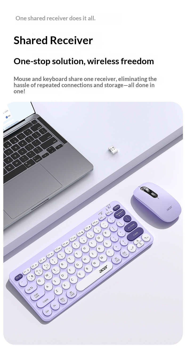 Teclado inalámbrico Bluetooth de modo dual, recargable y silencioso para iPad, teléfono móvil, tableta, ordenador Mac, compacto y bonito._voghion.com