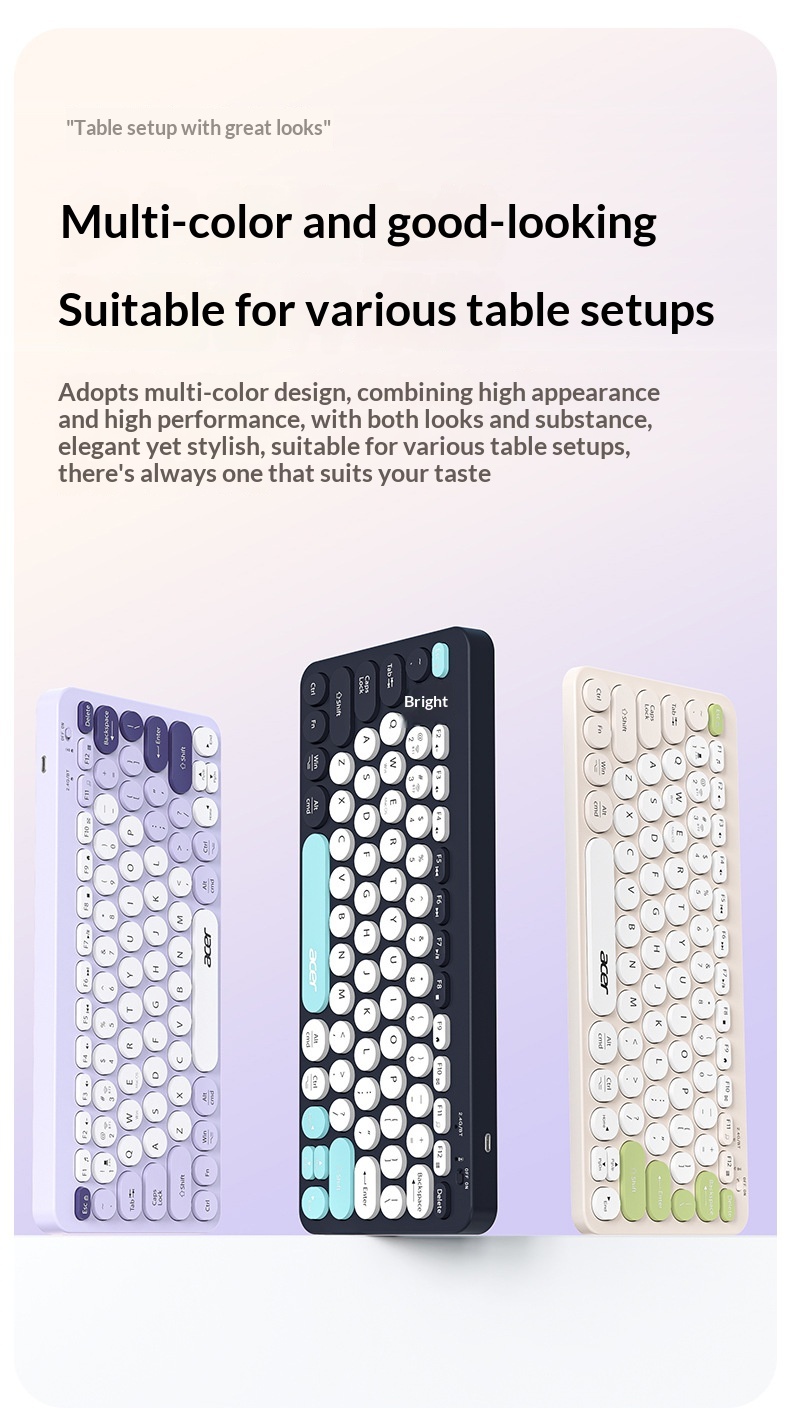 Teclado inalámbrico Bluetooth de modo dual, recargable y silencioso para iPad, teléfono móvil, tableta, ordenador Mac, compacto y bonito._voghion.com