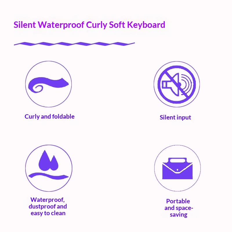 USB Wireless Silicone Foldable Silent Desktop Computer Laptop Office Universal Portable Waterproof Soft Keyboard_voghion.com