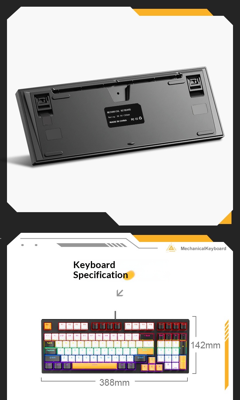 Wow K98 Mekanik Mavi Kırmızı Siyah Çay Anahtarlı Kablolu Klavye Tuş Hattı Ayrımı Bilgisayar Dizüstü Harici Ofis Oyun Klavyesi_voghion.com