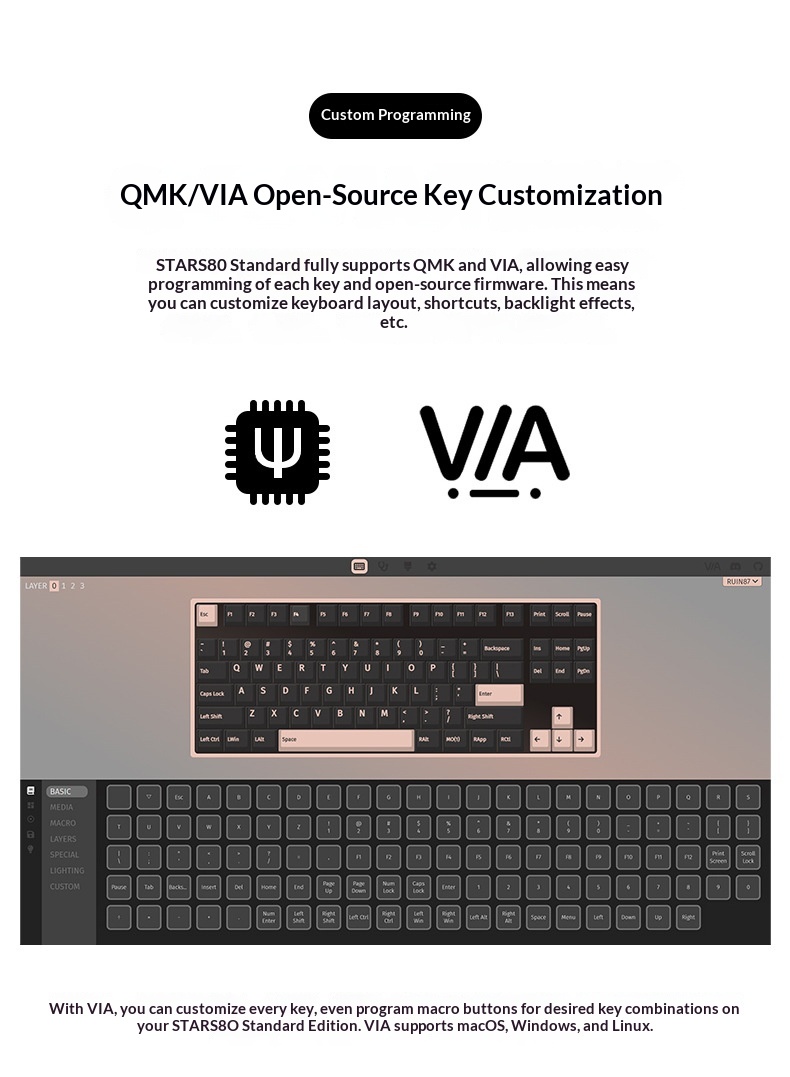 Teclado mecánico Vika STARS80 de tres modos, aluminio sólido, estructura de junta de liberación rápida personalizada, iluminación RGB para juegos._voghion.com