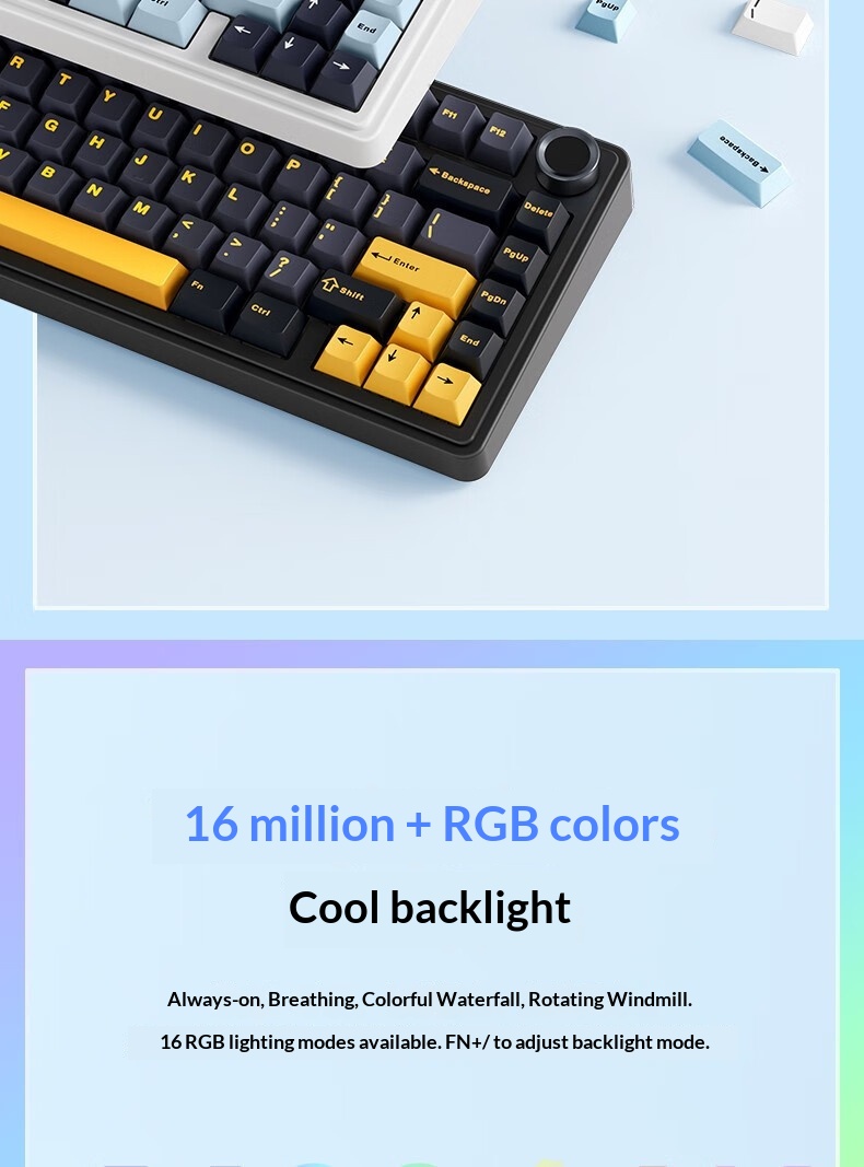 AULA Wolf Spider F75 Wireless Three-Mode Customized Mechanical Keyboard Gaming Gasket Structure Hot-Swappable Bluetooth_voghion.com