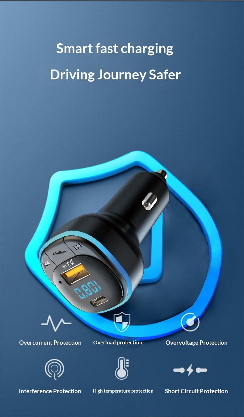 Gloednieuwe Bluetooth multifunctionele MP3-speler met FM-transmitter en autolader_voghion.com