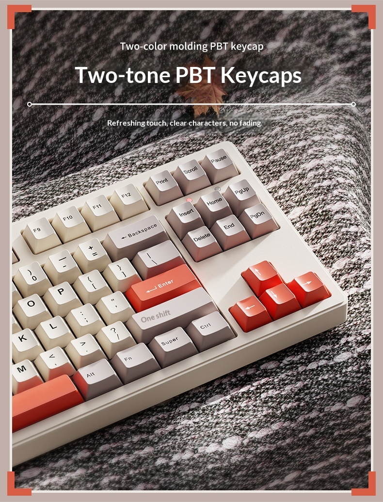 Forerunner Cherry CR108 Mechanical Keyboard Wireless Bluetooth Tri-Mode Gaming Computer Office High Aesthetic_voghion.com