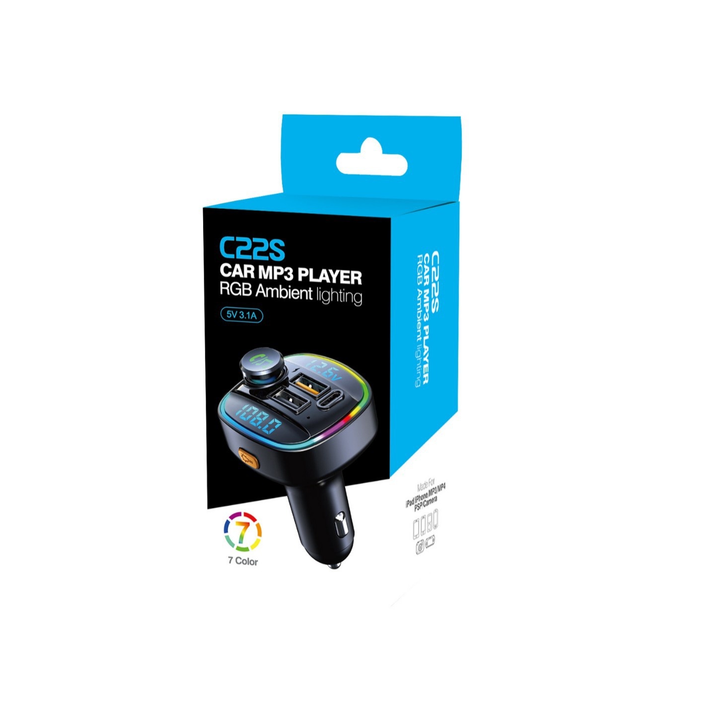 New MP3 Bluetooth Player Lossless Sound Quality Fast Charging Car Charger FM HD Dual Display Transmitter_voghion.com