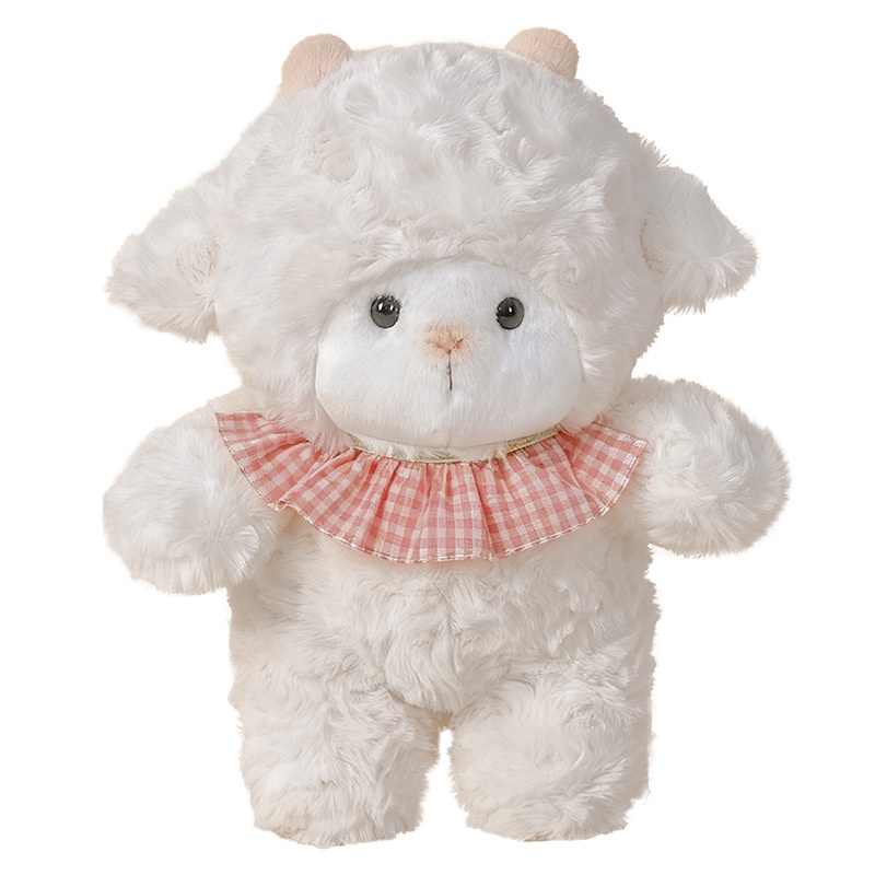 Schattige, rustgevende serie: zacht schaapje pluche knuffel voor kinderen, rustgevend voor het slapengaan, ideaal als bureaucadeau voor meisjes._voghion.com