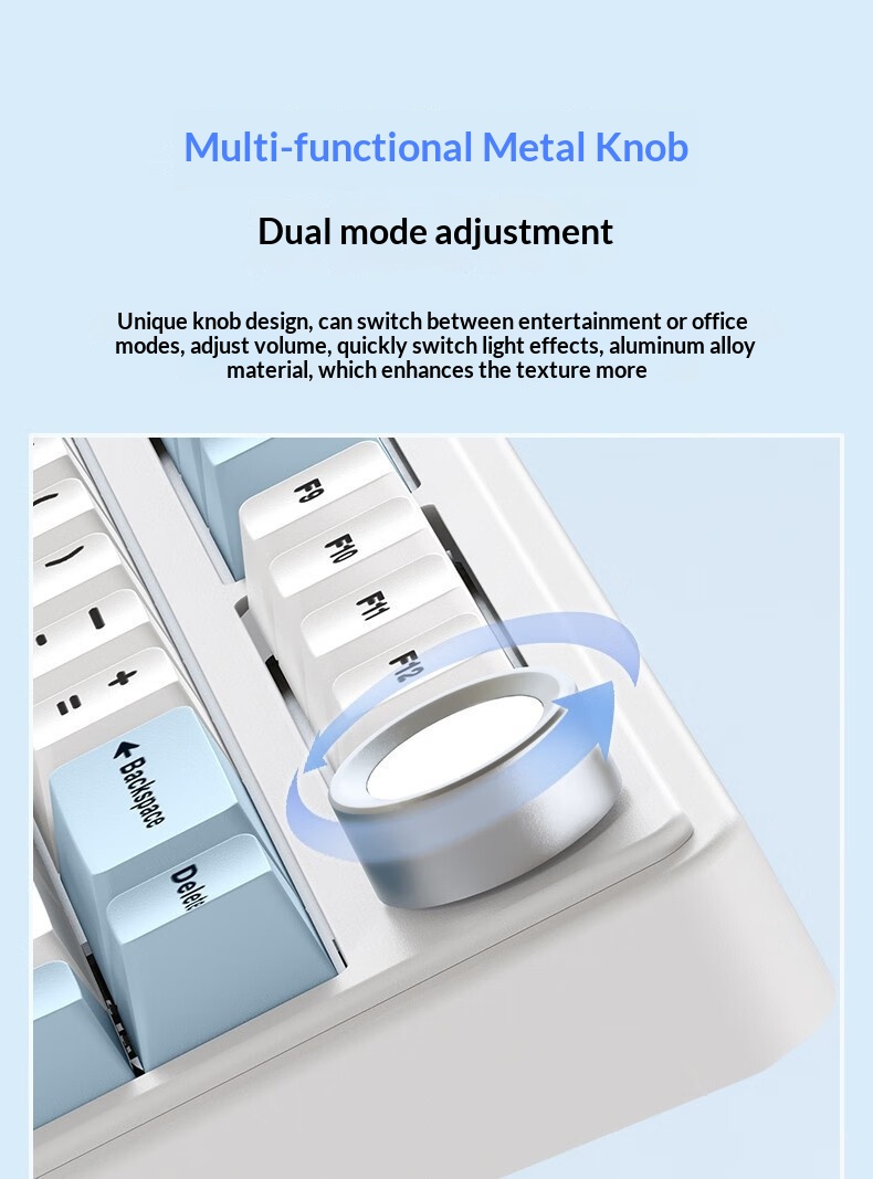AULA Wolf Spider F75 Wireless Three-Mode Customized Mechanical Keyboard Gaming Gasket Structure Hot-Swappable Bluetooth_voghion.com