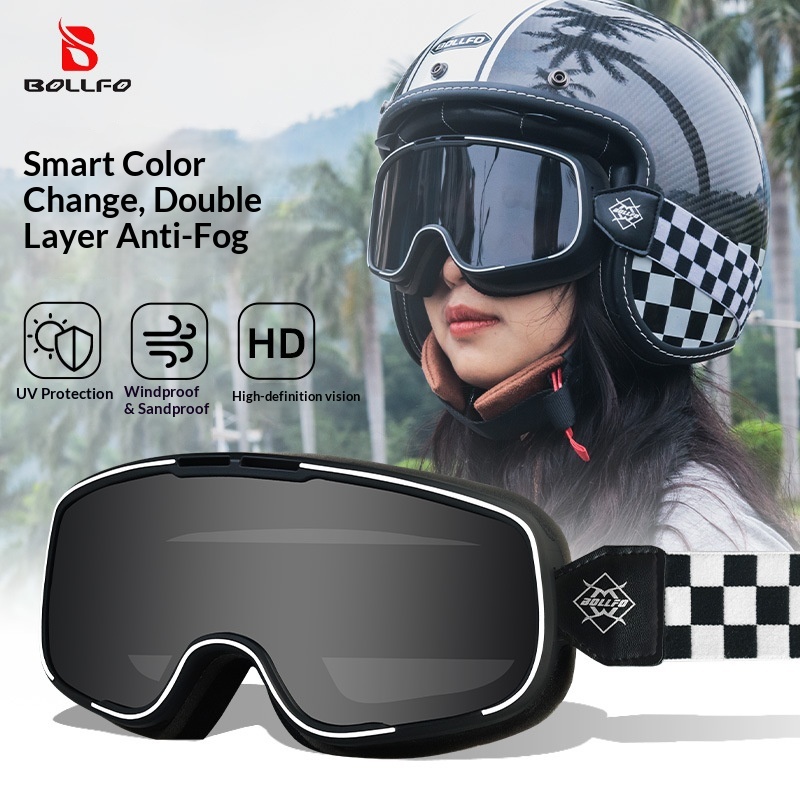 Trendy Retro Harley Glasses For Men And Women, Off-Road Motorcycle Helmet Goggles, Black Face Shield, Windshield_voghion.com