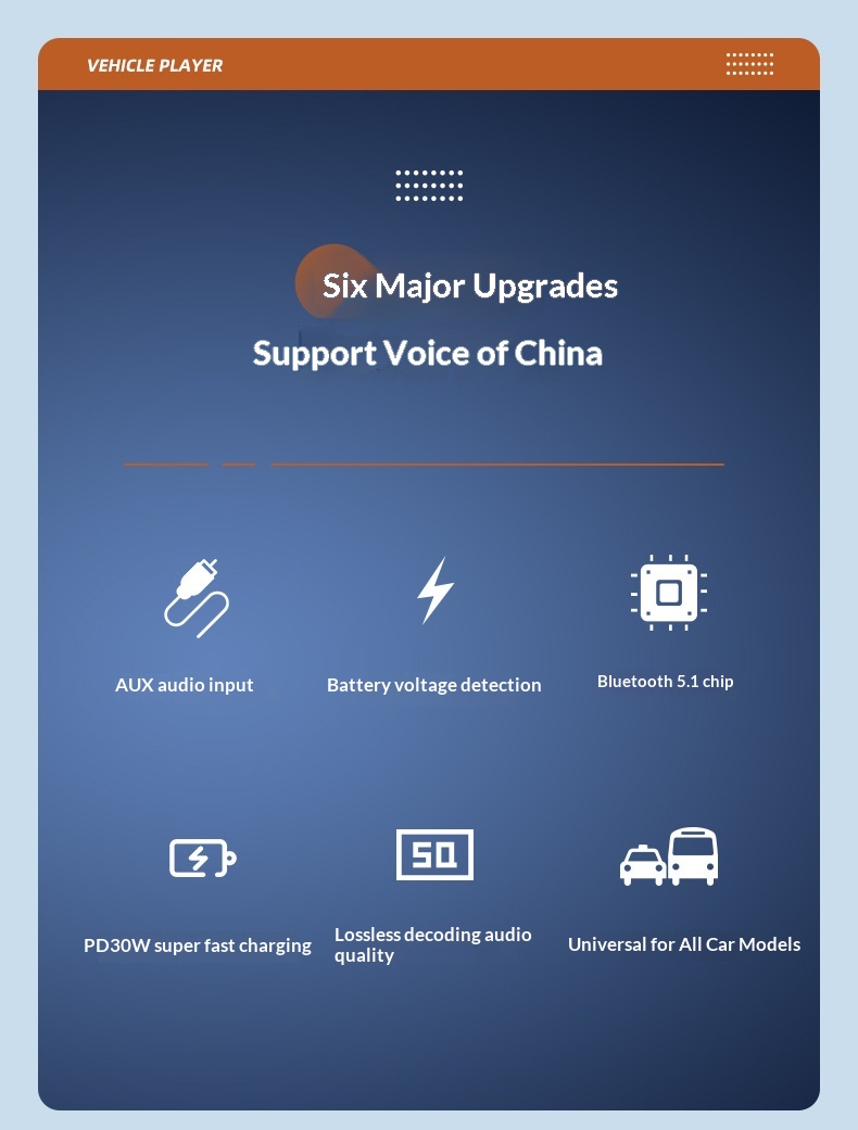 Bluetooth bilsæt med mp3 afspiller og hurtigoplader_voghion.com