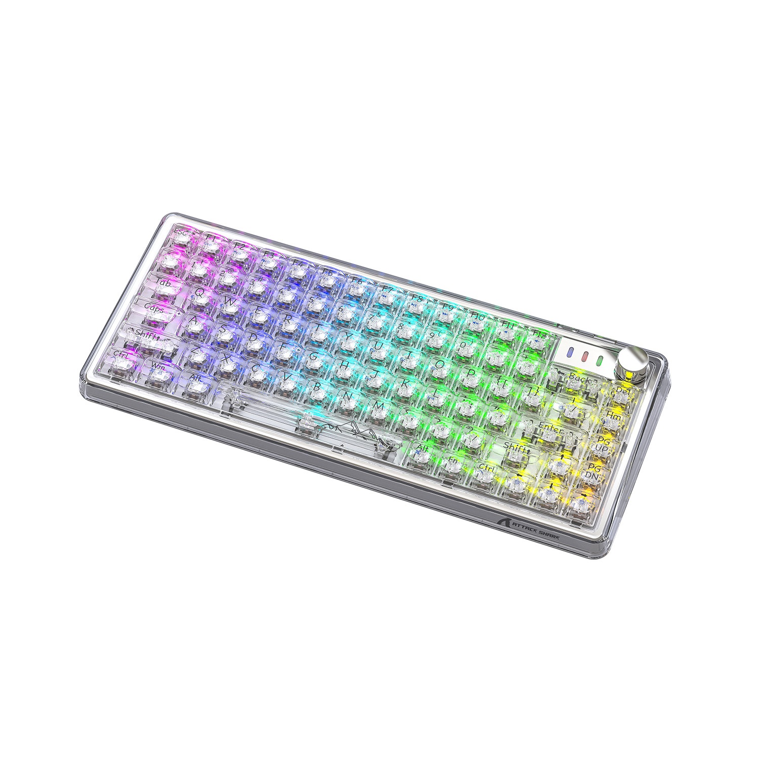 Teclado mecánico inalámbrico Bluetooth Attack Shark K75RGB con junta transparente e intercambiable en caliente_voghion.com