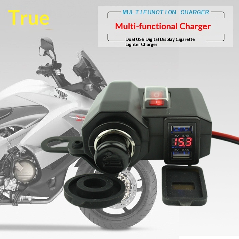 Motorrad-Digitaldisplay, Handy-12V-USB-Autoladegerät, wasserdicht_voghion.com